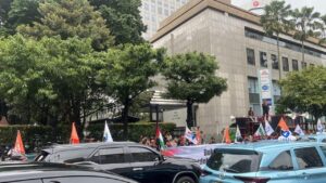 Buruh Demo di Kantor PBB Jakarta, Tolak Indonesia Masuk Dewan Perdamaian Gaza