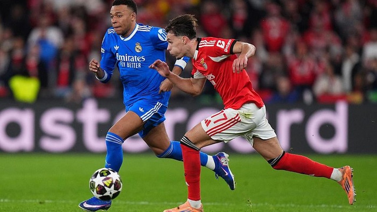 Babak I Benfica vs Madrid: Kylian Mbappe Tumpul, Skor Kacamata Bertahan Hingga Turun Minum